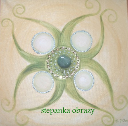 43 VNITŘNÍ KLID (zelený aventurín,flitry)